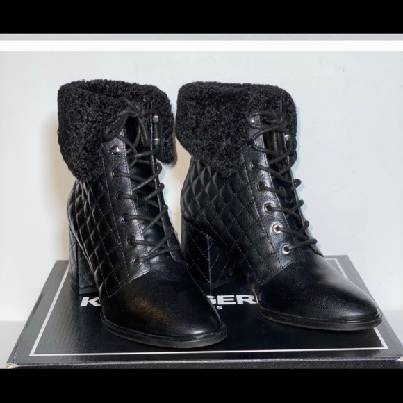 kARLLAGERFELD CANTYN Black Leather Booties # 9.5 - Picture 6 of 11
